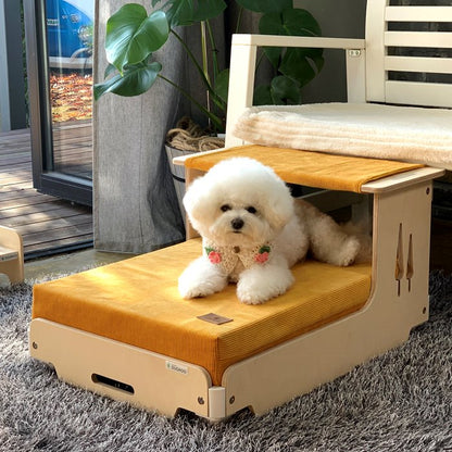 DUGROO Dog wooden stairs (Bedstep-Sunshine)