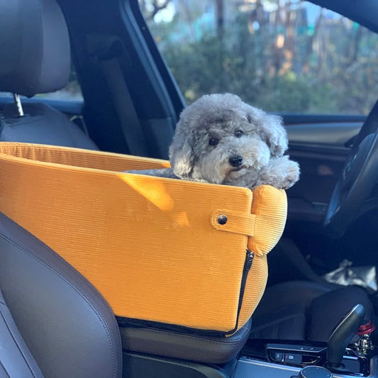 DUGROO Console Box Dog Car Seat XL-Slim【Pumpkin】