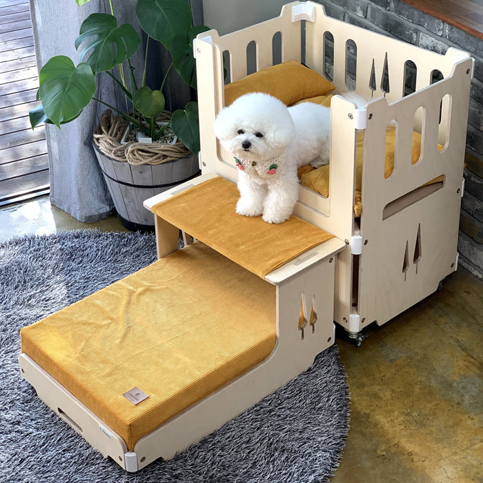 DUGROO Dog wooden stairs (Bedstep-Sunshine)