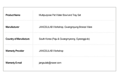 Jangsulab - Multipurpose Water Bowl Tray